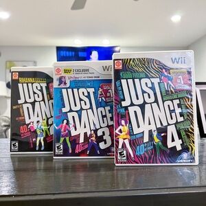 Just Dance Lot of 3 - Wii Game Bundle Includes: Just Dance 2,3 & 4